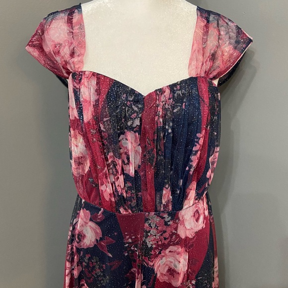 Lovely Grace Long Whimsigoth Gown Babydoll Forest Fairy Y2K Mesh Glitter Size S - Picture 4 of 17